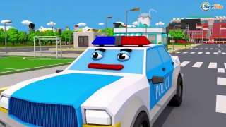 Car Kids Cartoon w Fire Truck & Tow Truck & Racing Car in the City Children Video Cars Tea