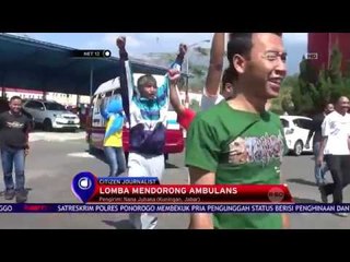 Aksi Karyawan Ikuti Lomba Mendorong Ambulans - Net 12