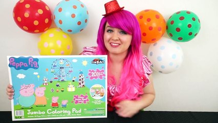 Coloring Peppa Pig in Outer Space JUMBO Coloring Page Crayola Crayons | KiMMi THE CLOWN