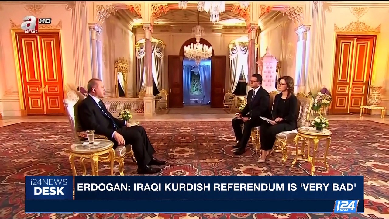 i24NEWS DESK | Erdogan: Iraqi Kurdish referendum is 'very bad' | Friday, September 15th 2017