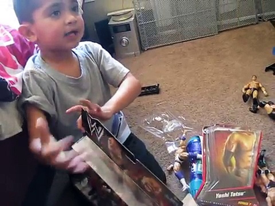 Gilberts about to open his new WWE Action Figure Toys