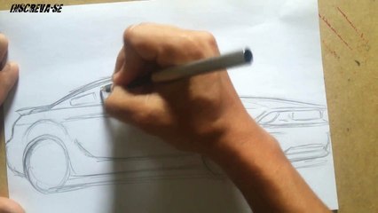 Como Desenhar um carro (Mustang GT 500) How to draw cars