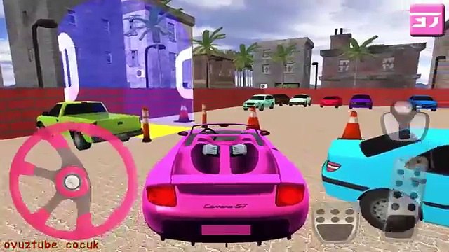 araba park oyunu direksiyonlu araba yanlız pembe renkli bir araba