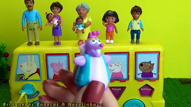Dora the Explorer Family Pop-Ups Toys Surprise Dora Surpresas Ônibus de Atividades Peppa Pig