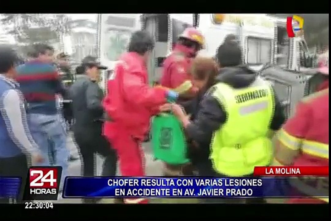 Javier Prado: accidente de tránsito deja a chofer con graves lesiones