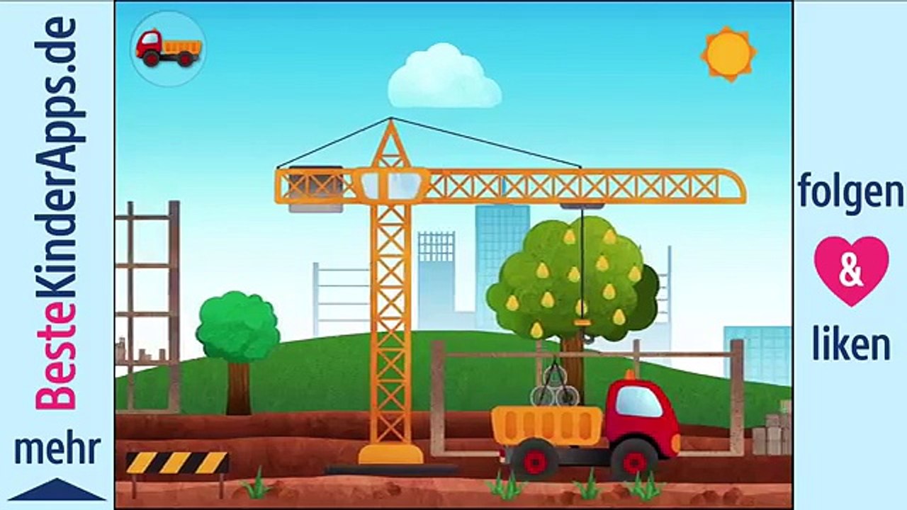 Tony der Kipplaster - Baustellenfahrzeuge, App für Kinder - iPad, iPhone spielzeug bagger
