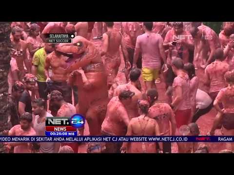 160 Ton Tomat Dilemparkan ke Jalan Dalam Rangka Festival Lempar Tomat di Spanyol - NET24