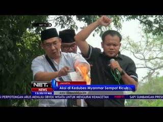 Aksi di Kedubes Myanmar Sempat Ricuh - NET 12