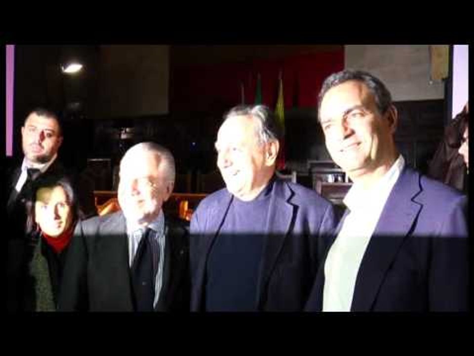 Napoli - De Laurentiis e De Magistris al convegno di Luigi De Filippo -live- (31.10.15)