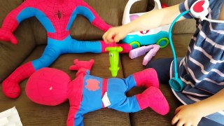 Sick Baby Spiderman /Playing Doctor Real Life Movie / Superhero Song