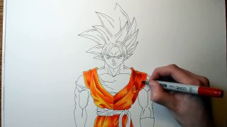 Drawing Goku SSJ God - SSGSS