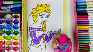Learn Colors for Kids and Color Hand Drawn Disney Frozen Coloring Page