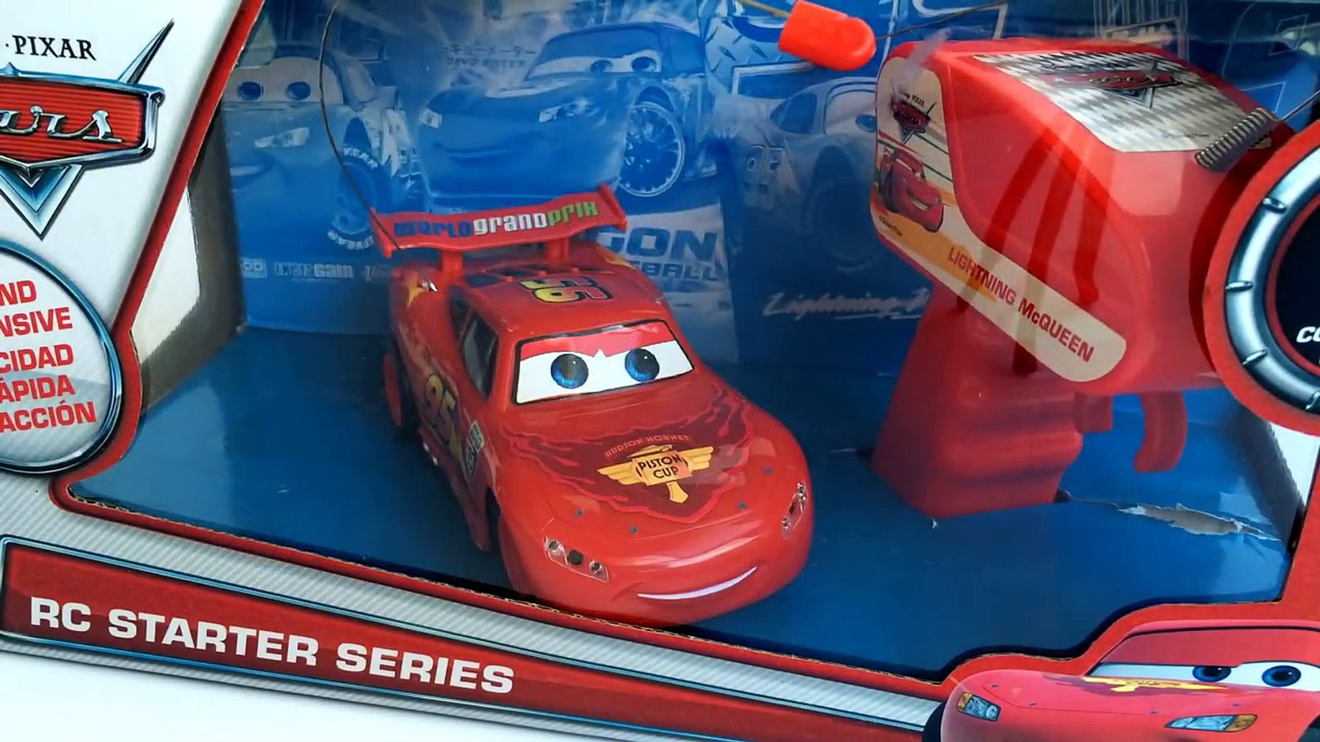 Disney Pixar Cars RC Remote Control Starter Set Lightning McQueen -  Unboxing Review Demo - video Dailymotion