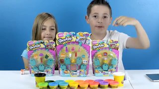 PLAY DOH CHALLENGE WITH SHOPKINS SEASON 3! 2 5 -PACKS 12-PACK ULTRA RARE PLAY-DOH PLP TV