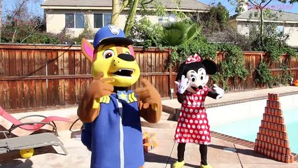 Paw Patrol Chase FANTA ORANGE Challenge! w/ Spiderman, Hulk & Minnie Mouse in Real Life