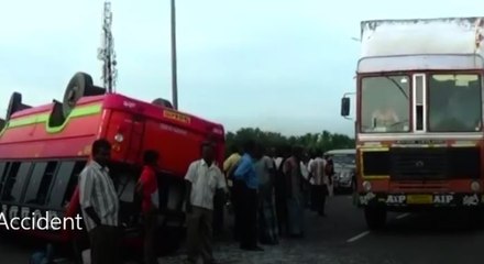 ஆம்பூர் அருகே வேன் கவிழ்ந்து விபத்து- 15 பேர் படுகாயம் | Oneindia Tamil