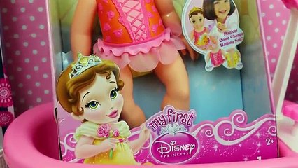 Disney Princess Secret Reveal Baby Belle Bath Time Doll!Color Changer Orbeez bathtub! Blin