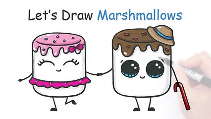 How to Draw Cartoon Marshmallow Cute and Easy