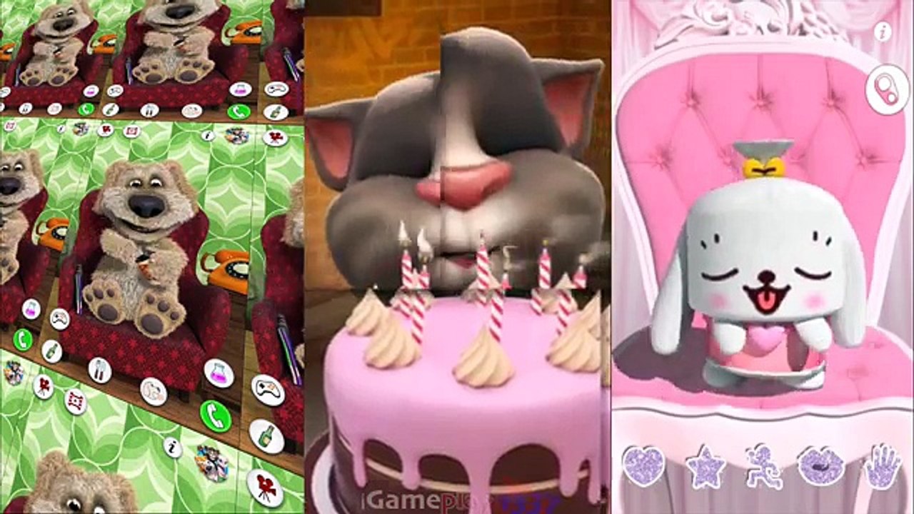 Talking Tom vs Talking Ginger vs Talking Ben Colors Reion Compilation HD