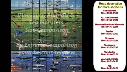 ALL Animals, Dinosaurs & Sea Monsters SIZE COMPARISON