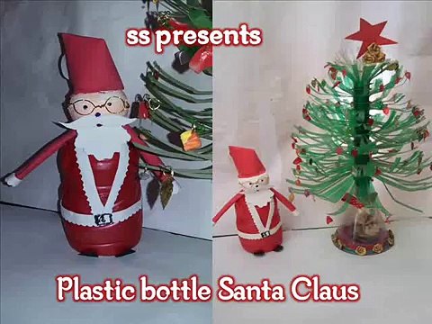Bouteille bouteilles Noël artisanat bricolage cadeaux idées recyclé Santa | feutre en plastique |