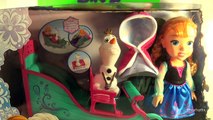 Disney Annas Frozen Adventure! Olaf, Doll, & Sleigh Set! Review by Bins Toy Bin