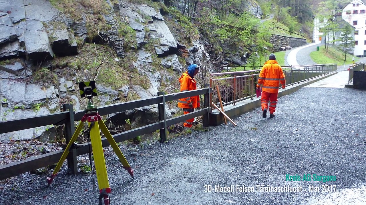 3D-Modell Felsen Taminaschlucht