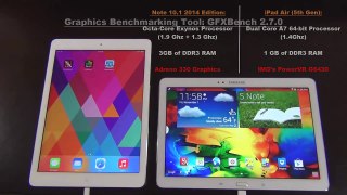 iPad Air vs Samsung Galaxy Note 10.1 new Edition Gaming and Graphics Comparison