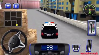 polis arabası oyun çizgi filmi direksiyonlu
