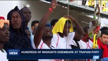 i24NEWS DESK | Hundreds of migrants disembark at Trapani port | Saturday, September 16th 2017