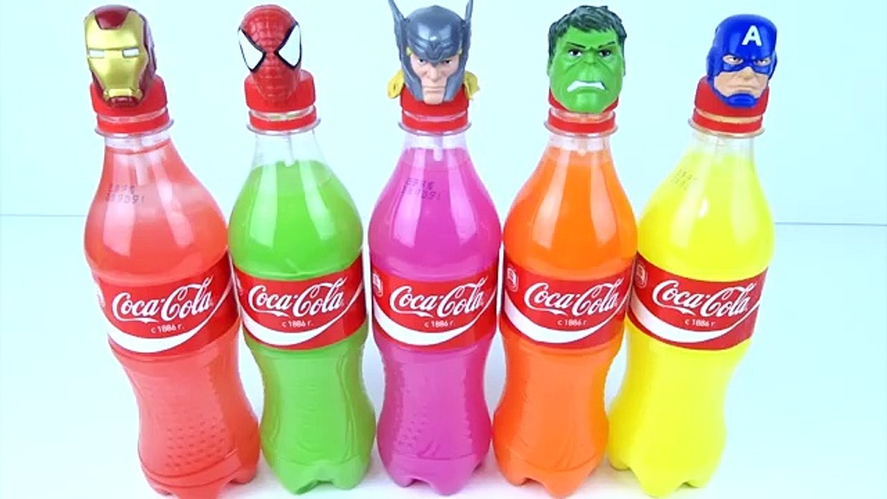 Un et un à un un à et bouteilles capitaine les couleurs la famille doigt ponton Apprendre rimes homme araignée super-héros Coca-Cola