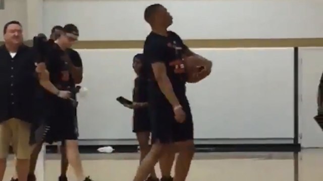 Russell Westbrook Drains Half-Court Shot at Youth Camp, Kids Chant MVP!