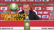 Conférence de presse Stade Brestois 29 - Havre AC (1-0) : Jean-Marc FURLAN (BREST) - Oswald TANCHOT (HAC) - 2017/2018