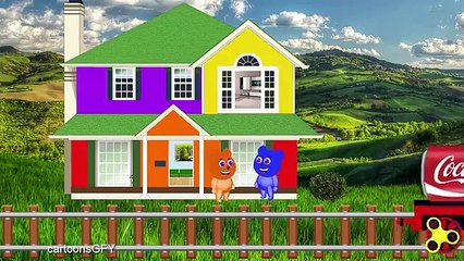 Mega Gummy bear Family Stuck in the Coca Cola Factory Cartoon Animation Nursery Rhymes