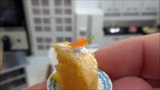 Mini food #123 『Carrot Cake 人参のケーキ』How to make Miniature food (edible) Tiny food ASMR ミニチュア料理