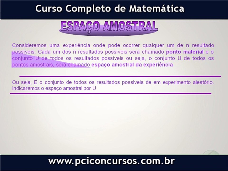 Probabilidade Espaço Amostral