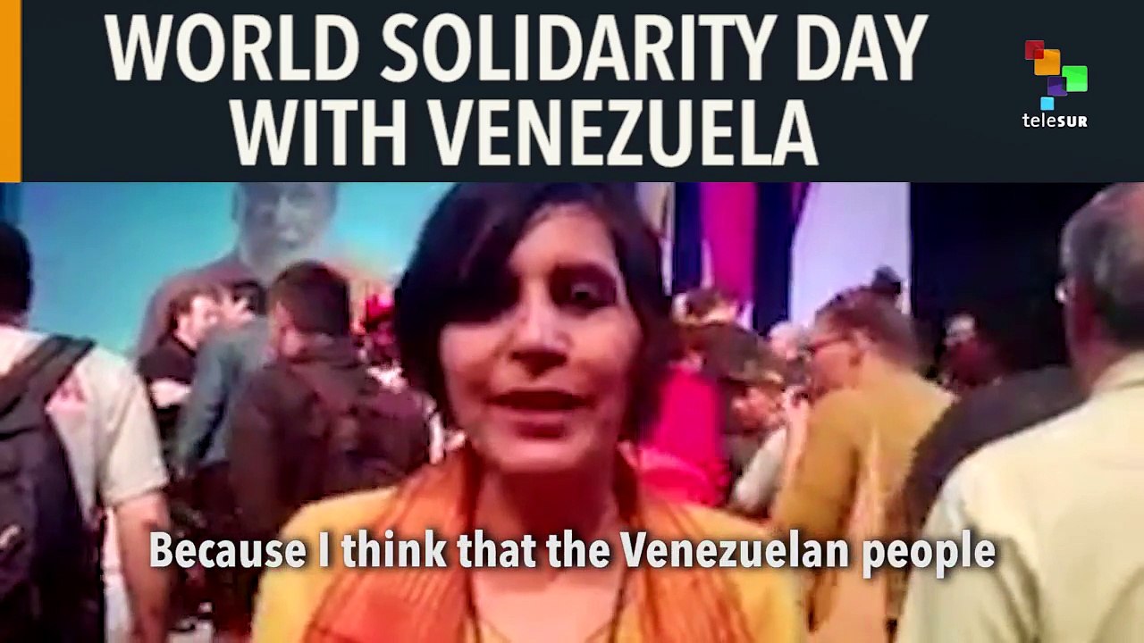 Sonya Gupta During the Opening of World Solidarity Day With Venezuela