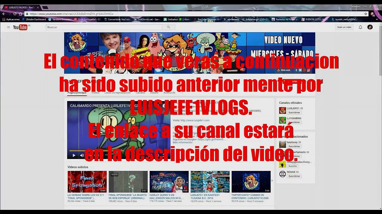 LA MUERTE DE BOB ESPONJA (Final SpongeBob) (By LUISJEFE1VLOGS)