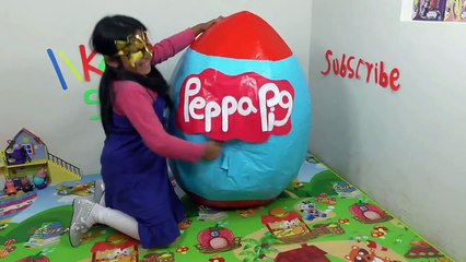GIANT Peppa Pig Surprise Egg BALLOON POP CHALLENGE Peppa Pig Toys, George, Zuzy Sheep, Candy Cat