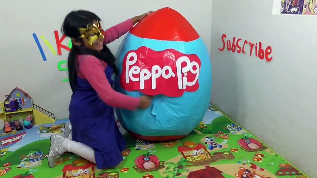 GIANT Peppa Pig Surprise Egg BALLOON POP CHALLENGE Peppa Pig Toys, George, Zuzy Sheep, Candy Cat