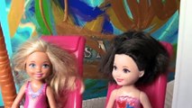 Anna and Elsa Toddlers Play Date Part 1 Barbie Chelsea Pool Fun Splash Slide Shopkins Toys In Action