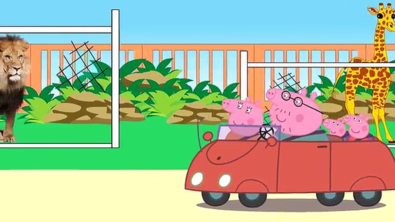 Peppa Pig at the Zoo - Peppa pig goes to zoo with a family