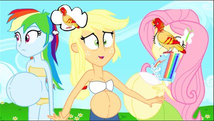 ✿ My Little Pony MLP Equestria Girls Transforms with Animation PREGNANT Baby Care Real Life HD