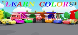 Learn Colors with Lightning McQUEEN Cars McQueen Truck and Minions - Videos for Children GUJA TV