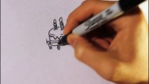 How to draw Cartoon Birthday Cake Step By Step Easy Tutorial| Cute