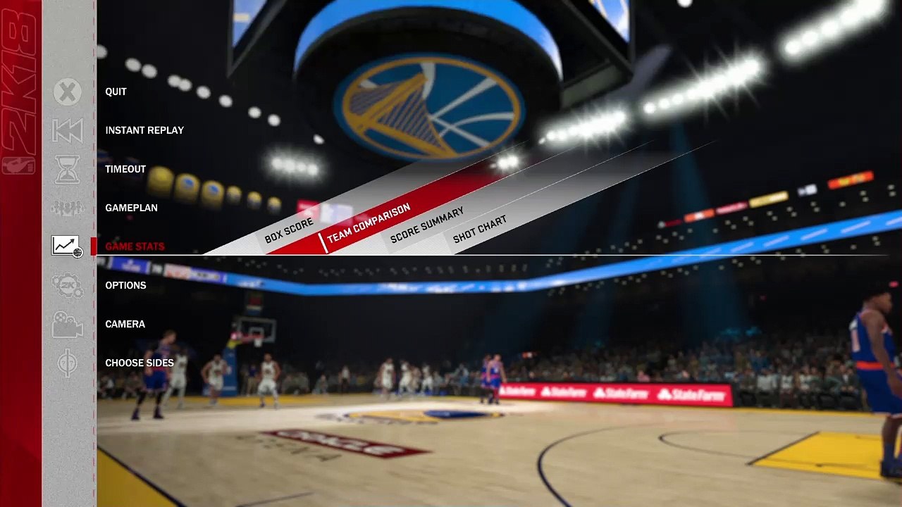 NBA 2k18 end 3rd quarter stats warriors vs knicks