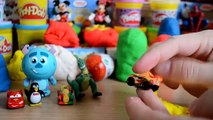 Play Doh Kinder Surprise Disney Cars 2 Toy Story 3 Lighting McQueen Surprise Eggs