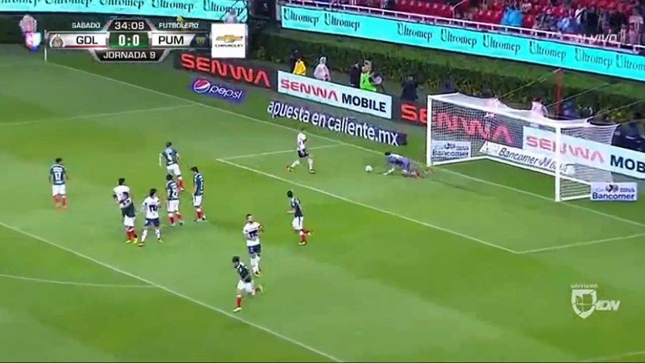 Gerardo Alcoba Goal ~ Guadalajara Chivas vs Unam Pumas 0-1