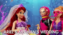 Ariel Mermaid & Mermans Wedding with Frozen Anna & Elsa. DisneyToysFan