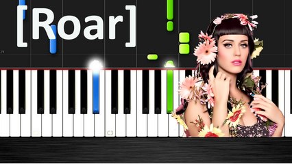 Katy Perry - Roar Piano Cover with Lyrics -- Synthesia Music Lesson - YouTube